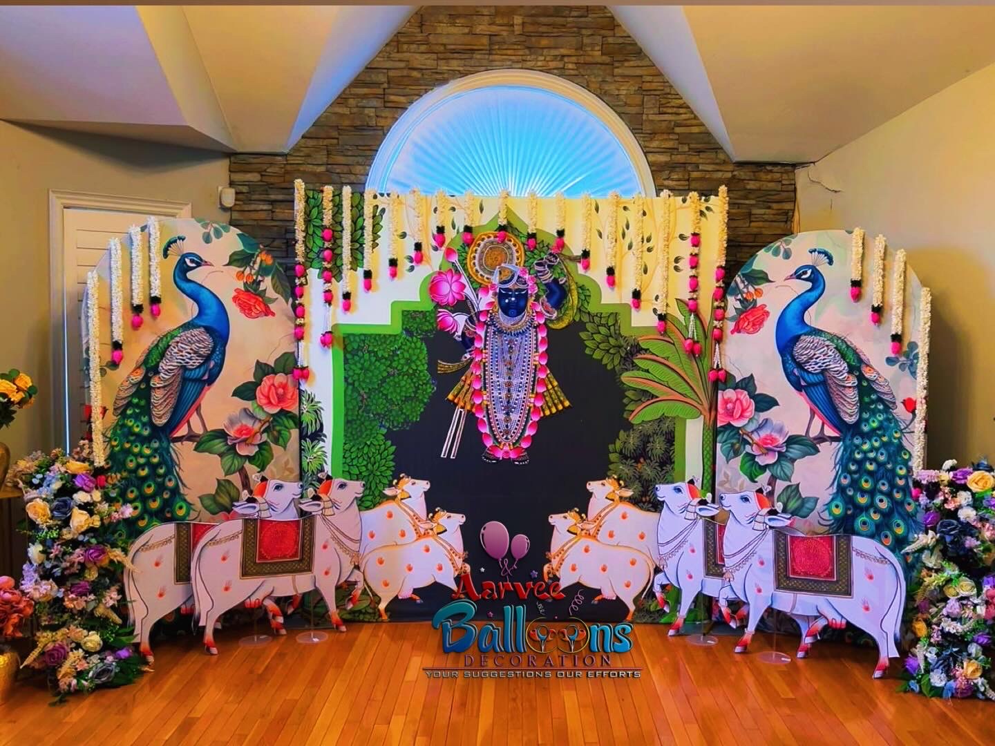 Shreenathji_Theme balloon decoration theme